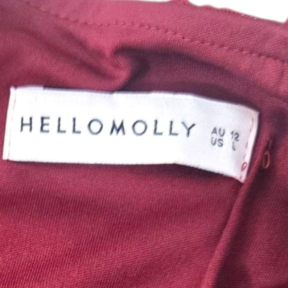 Hello Molly Ruched Mini Dress Womens Large Red Cocktail Party Formal Homecoming - Picture 6 of 12